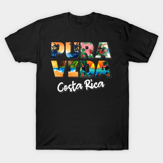 Pura Vida Costa Rica Latin America Costa Ricans T-Shirt by Print-Dinner